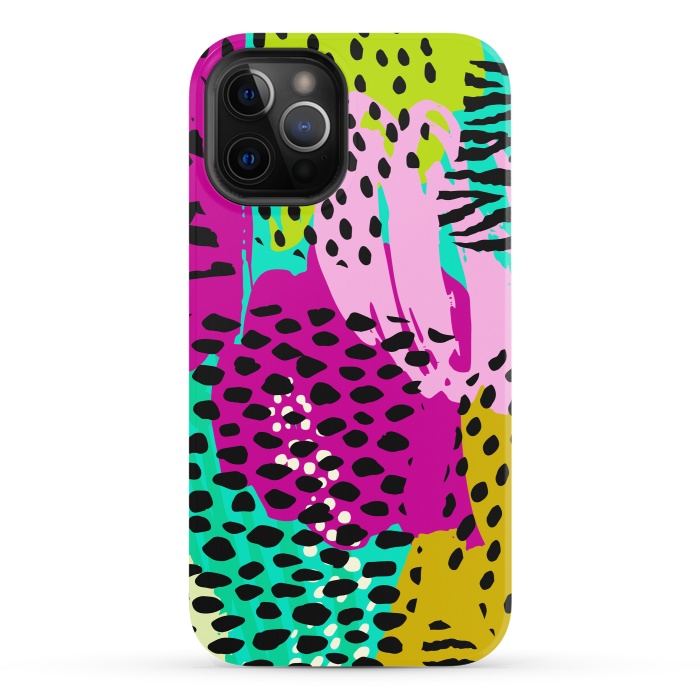 iPhone 12 Pro StrongFit colorful abstract animal print by haroulita