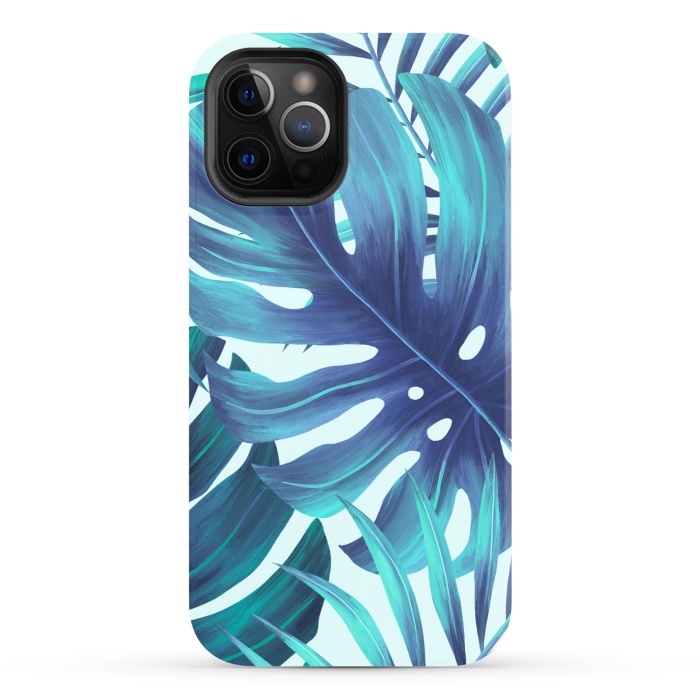 iPhone 12 Pro StrongFit blue Fern leaves by haroulita
