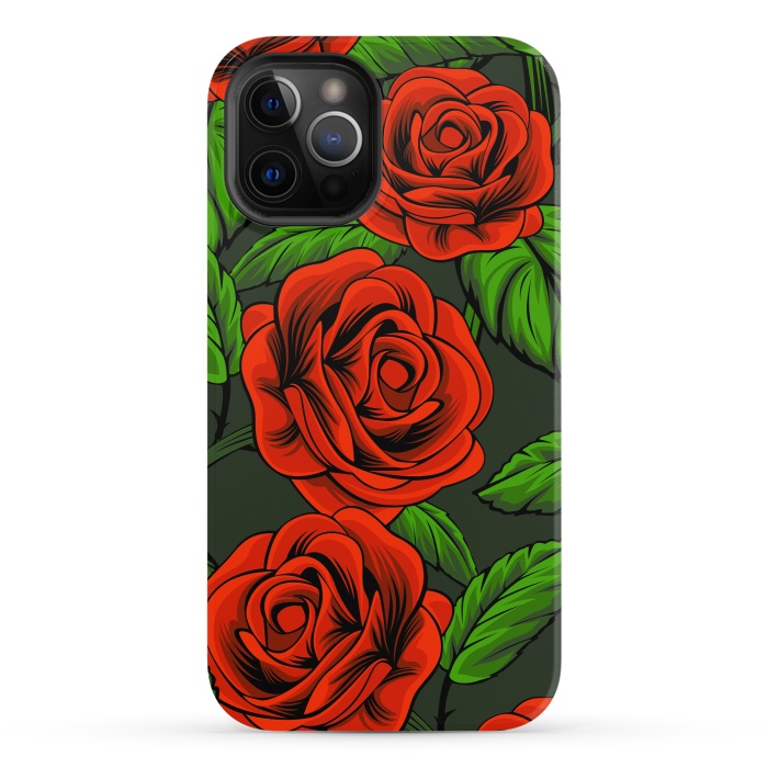 iPhone 12 Pro StrongFit red roses by haroulita