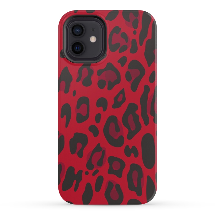 iPhone 12 mini StrongFit red animal print by haroulita