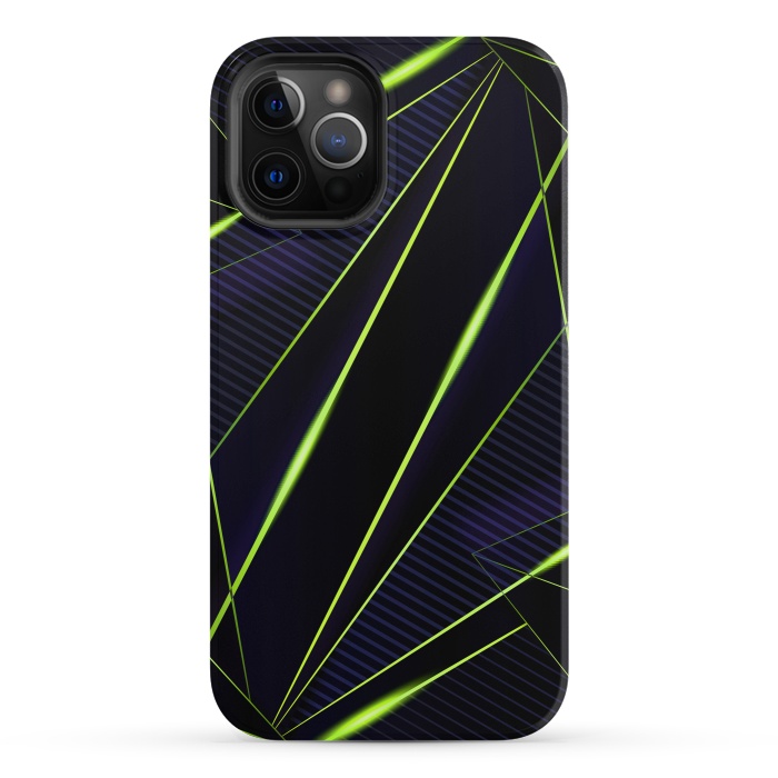 iPhone 12 Pro StrongFit vivid green geometric by haroulita