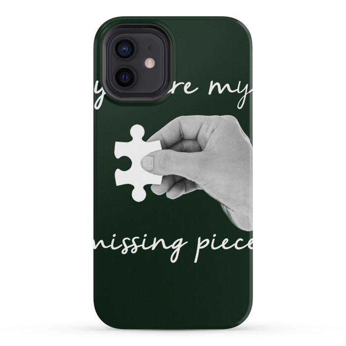 iPhone 12 mini StrongFit You are my missing piece valentine's day design by Oana 