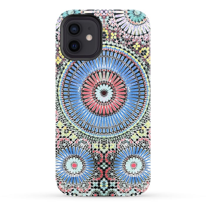iPhone 12 StrongFit Colorful Moroccan inspired mosaic tiles by Oana 
