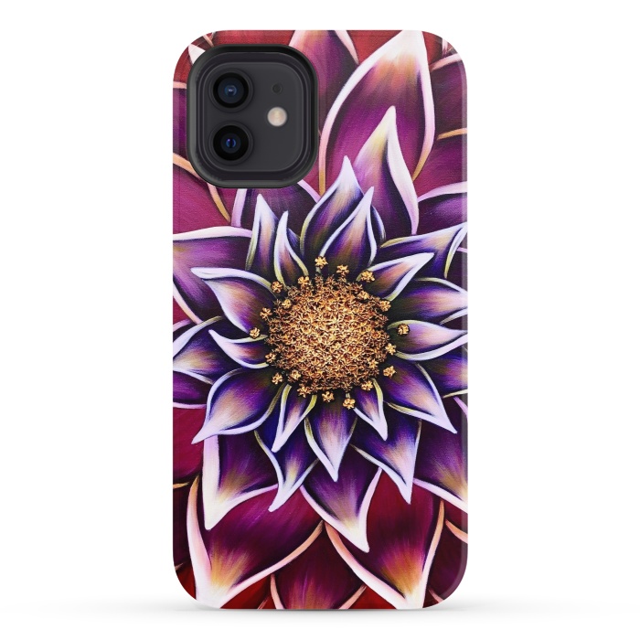 iPhone 12 StrongFit Gilded Dahlia by Denise Cassidy Wood