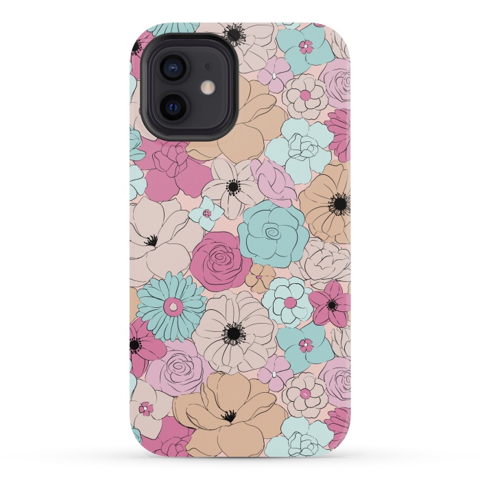 iPhone 12 mini StrongFit Retro meadow by Martina