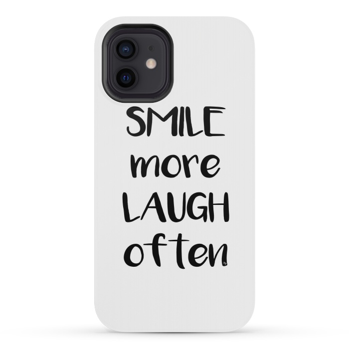 iPhone 12 mini StrongFit Smile more quote white by Martina