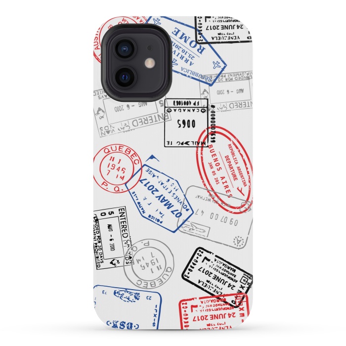 iPhone 12 mini StrongFit Passport stamps by Martina