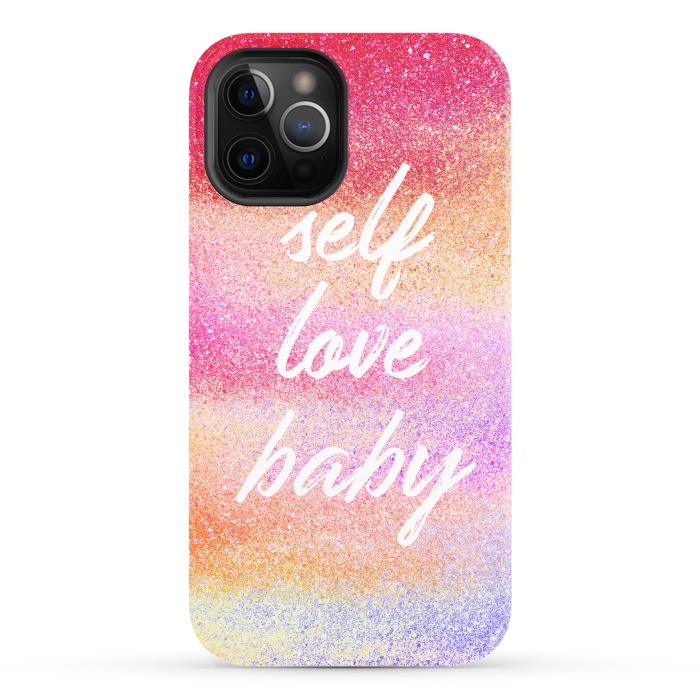 iPhone 12 Pro StrongFit Self Love colorful gradient glitter by Oana 