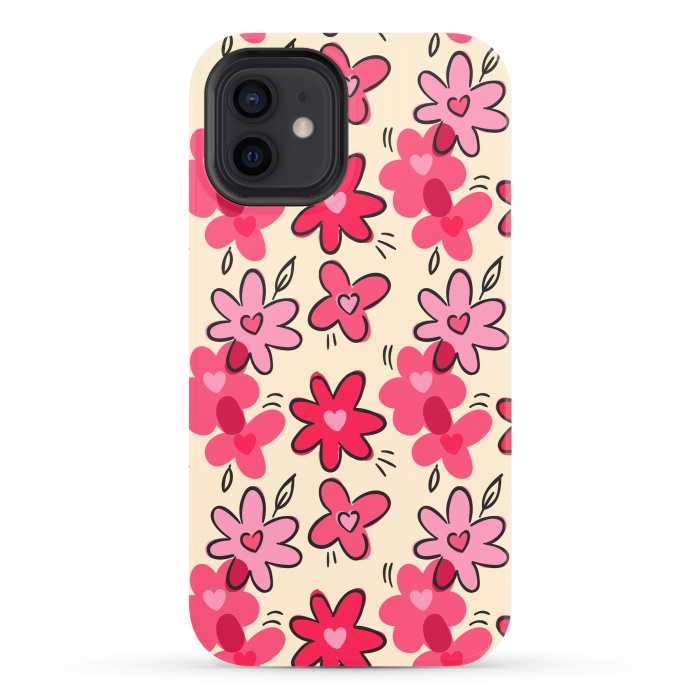 iPhone 12 StrongFit FLORAL HEART PATTERN by MALLIKA