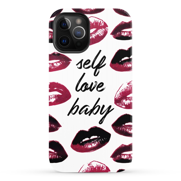 iPhone 12 Pro StrongFit Self love lipstick kisses by Oana 