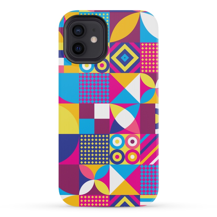 iPhone 12 mini StrongFit multi colour abstract pattern 3  by MALLIKA