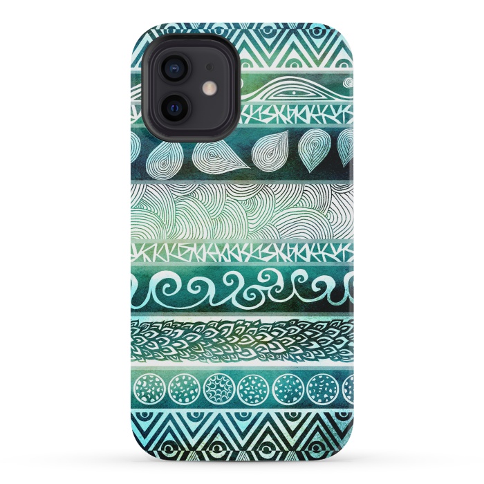 iPhone 12 mini StrongFit Dreamy Tribal III by Pom Graphic Design