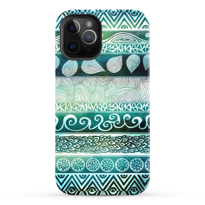 iPhone 12 Pro StrongFit Dreamy Tribal III by Pom Graphic Design