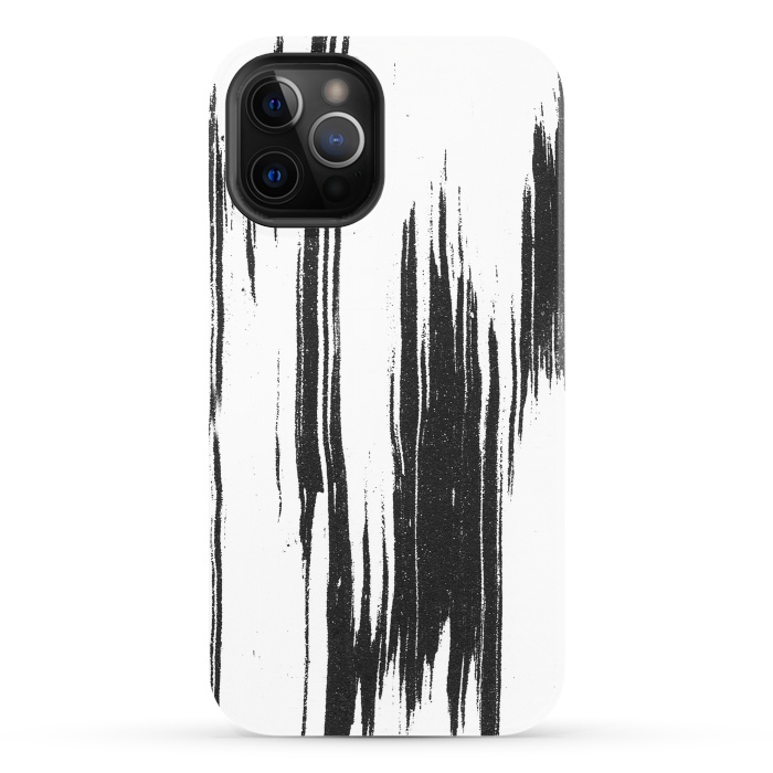 iPhone 12 Pro StrongFit Black ink brushstroke on white background by Oana 