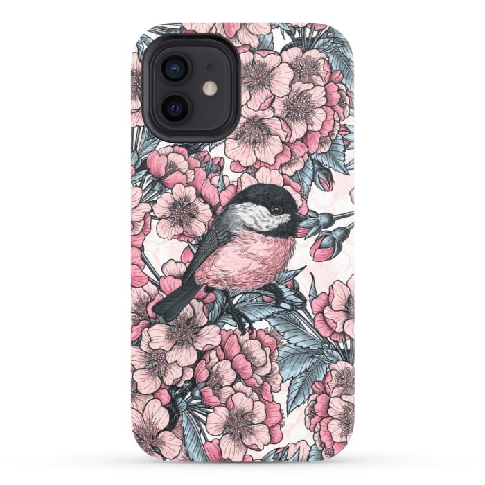 iPhone 12 StrongFit Chickadee garden by Katerina Kirilova
