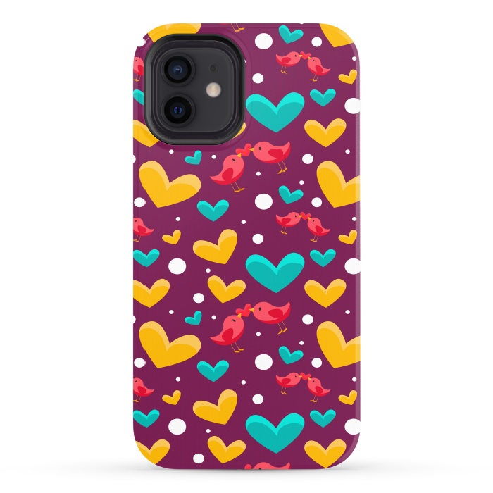 iPhone 12 StrongFit valentine bird love by MALLIKA