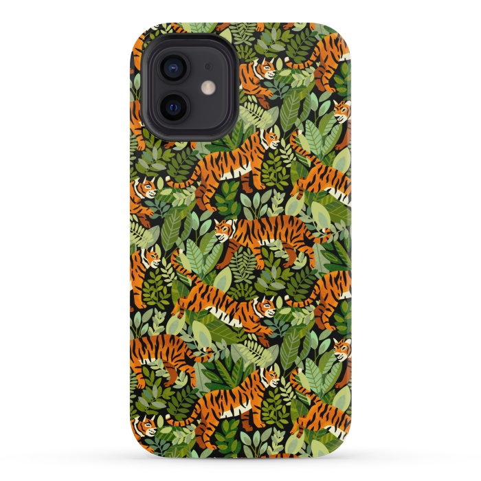 iPhone 12 mini StrongFit Bangel Tiger Jungle  by Tigatiga