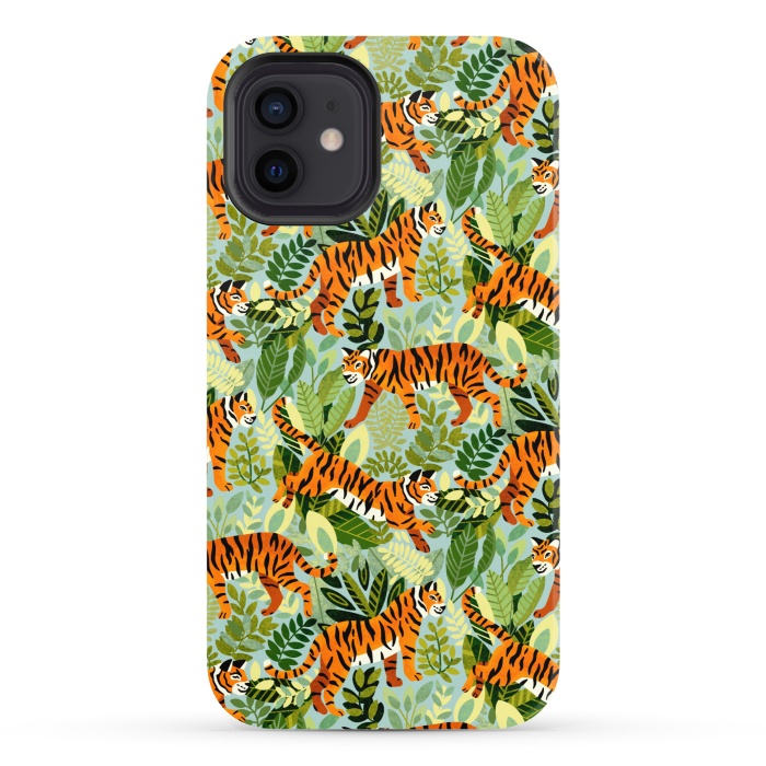 iPhone 12 StrongFit Bright Bangel Tiger Jungle  by Tigatiga