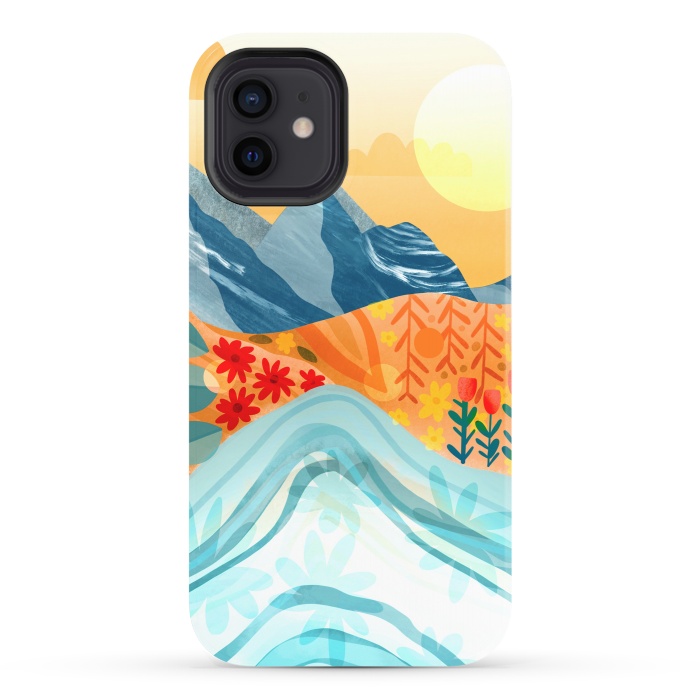 iPhone 12 StrongFit Funky Desert Landscape  by Tigatiga