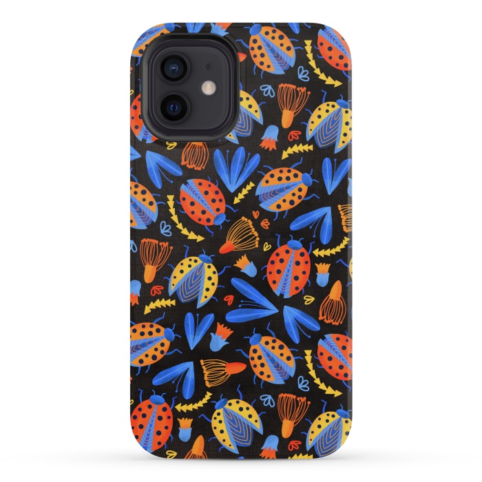 iPhone 12 mini StrongFit Moody Ladybird Botanical  by Tigatiga