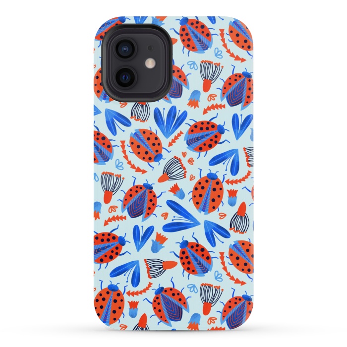 iPhone 12 mini StrongFit Classic Ladybird Botanical  by Tigatiga