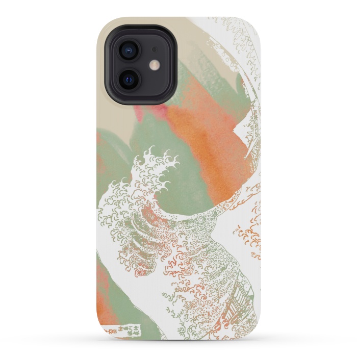iPhone 12 mini StrongFit Calm into Great Wave Paint  I by ''CVogiatzi.