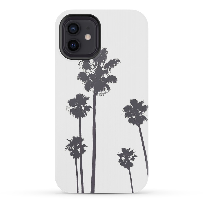 iPhone 12 mini StrongFit Palms & Sunset-Minimal B&W by ''CVogiatzi.