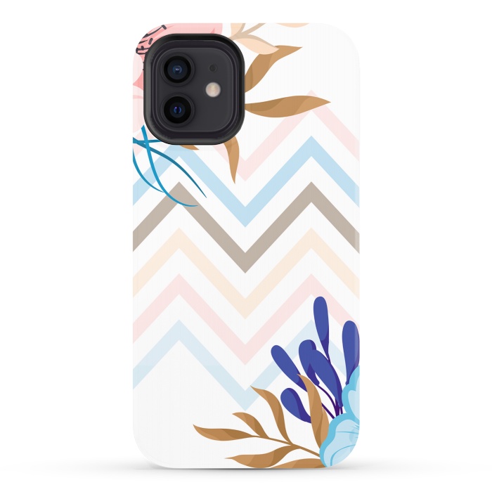 iPhone 12 StrongFit chevron flowers by haroulita