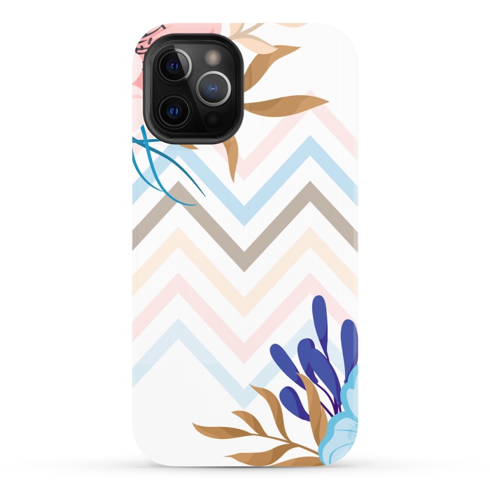 iPhone 12 Pro StrongFit chevron flowers by haroulita