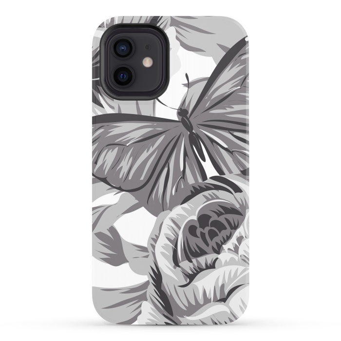 iPhone 12 StrongFit minimal floral butterfly by haroulita
