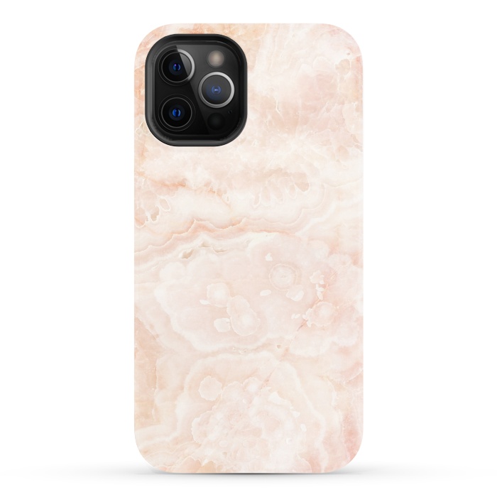 iPhone 12 Pro StrongFit Pastel peach beige marble by Oana 
