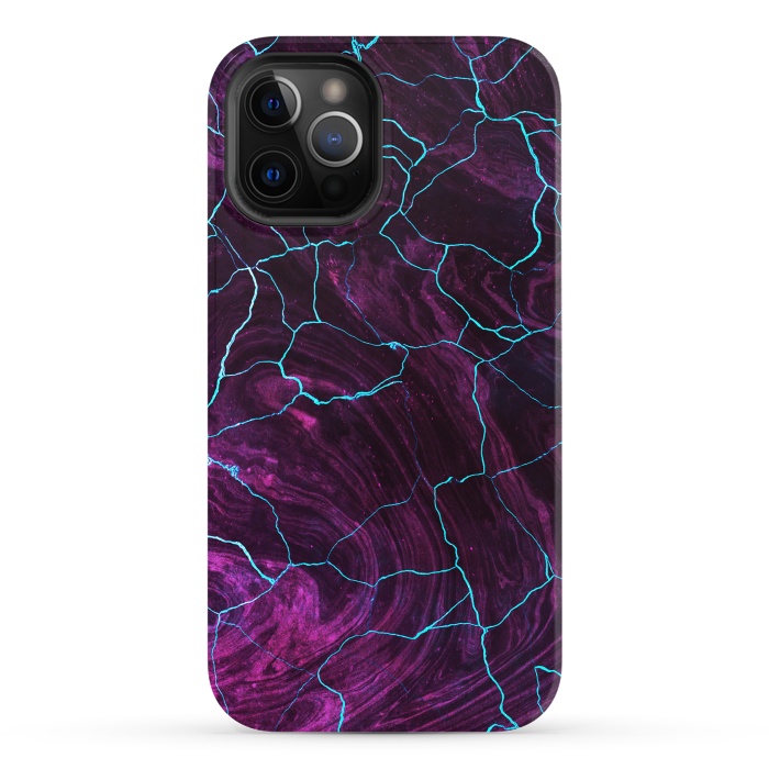 iPhone 12 Pro StrongFit Metallic dark purple marble by Oana 
