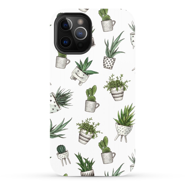 iPhone 12 Pro StrongFit cute houseplants in pots by Alena Ganzhela