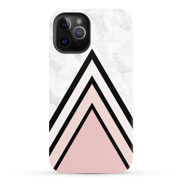 iPhone 12 Pro StrongFit Black pink triangles by Jms