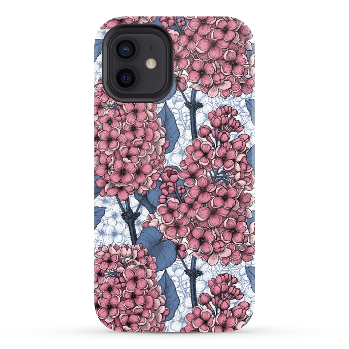 iPhone 12 StrongFit Lilac in pink and blue by Katerina Kirilova