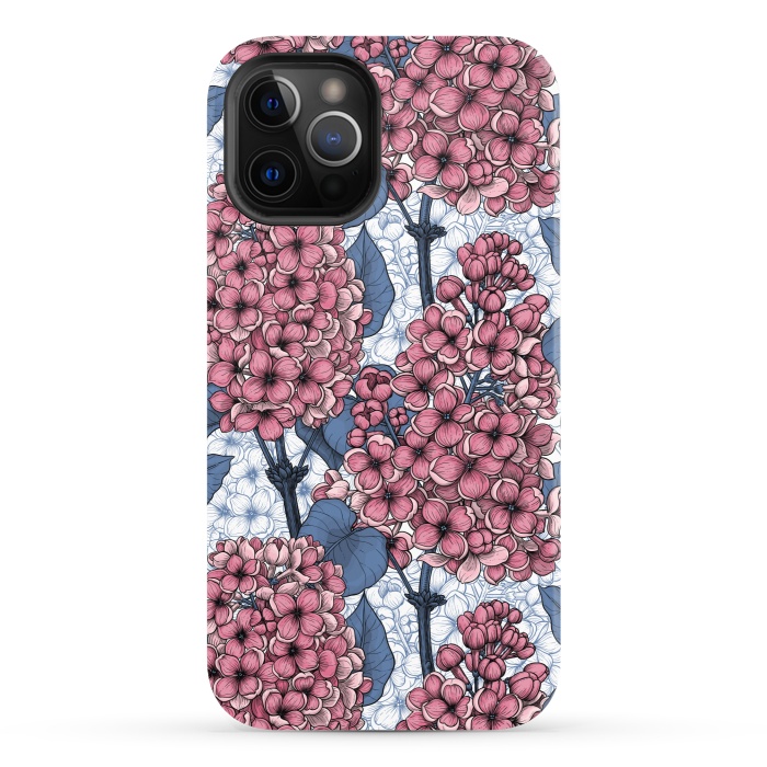 iPhone 12 Pro StrongFit Lilac in pink and blue by Katerina Kirilova