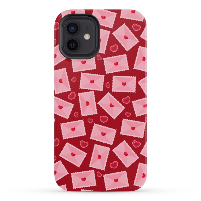 iPhone 12 mini StrongFit PINK LOVE LETTERS  by MALLIKA