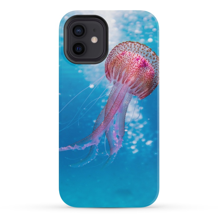 iPhone 12 mini StrongFit Shallow Focus Photo of Pink and Brown Jellyfish by Winston