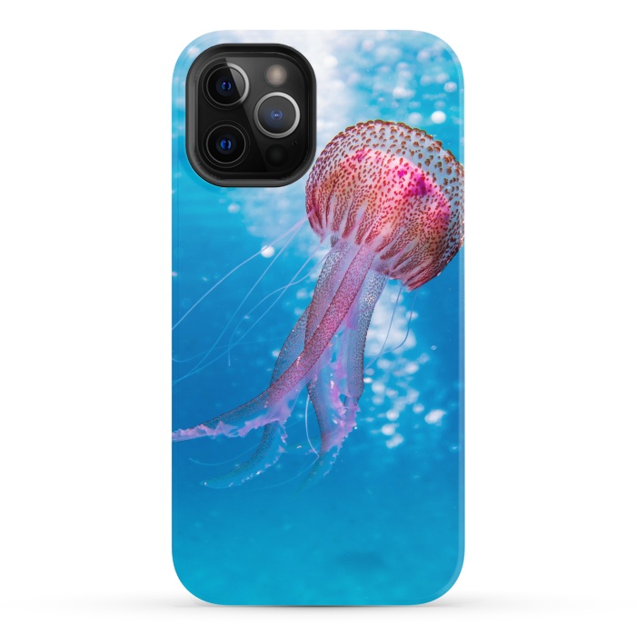 iPhone 12 Pro StrongFit Shallow Focus Photo of Pink and Brown Jellyfish by Winston