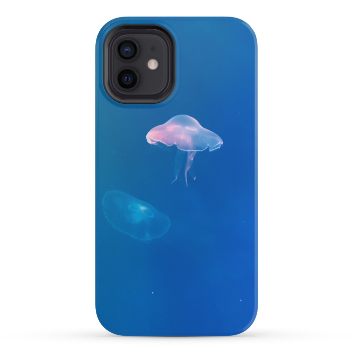 iPhone 12 mini StrongFit White Jellyfish in Blue Water by Winston