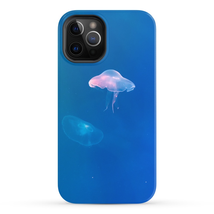 iPhone 12 Pro StrongFit White Jellyfish in Blue Water by Winston