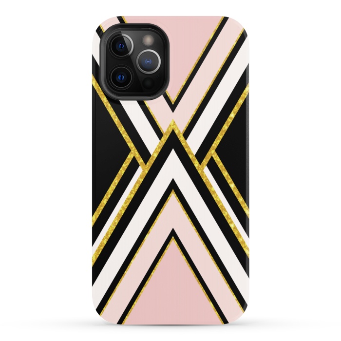 iPhone 12 Pro StrongFit Pink gold geometric by Jms