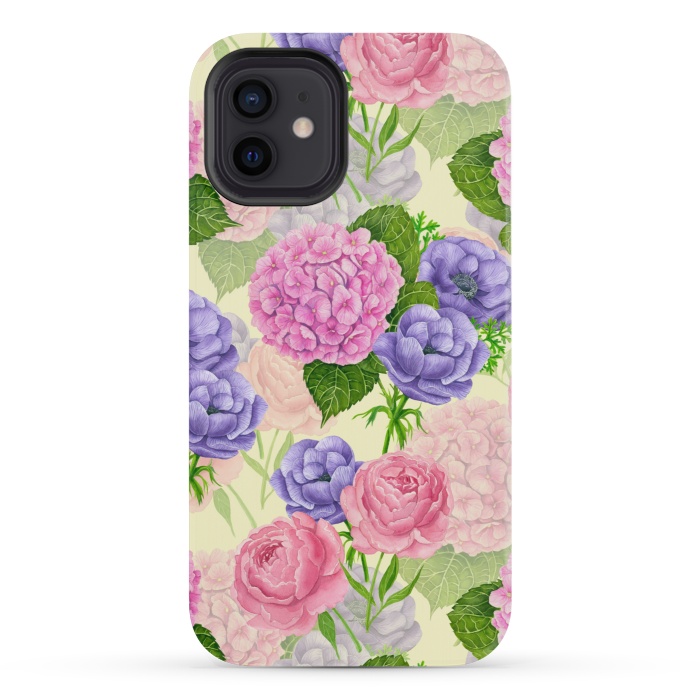 iPhone 12 mini StrongFit Spring garden watercolor by Katerina Kirilova