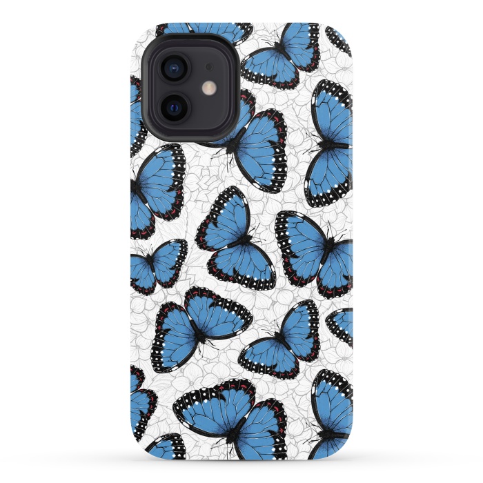 iPhone 12 StrongFit Blue morpho butterflies by Katerina Kirilova