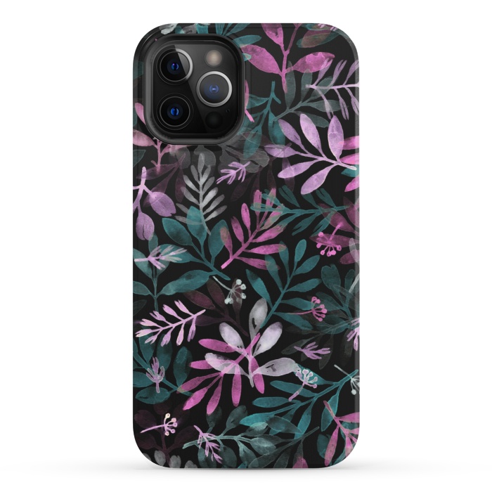 iPhone 12 Pro StrongFit pink and green branches by Alena Ganzhela