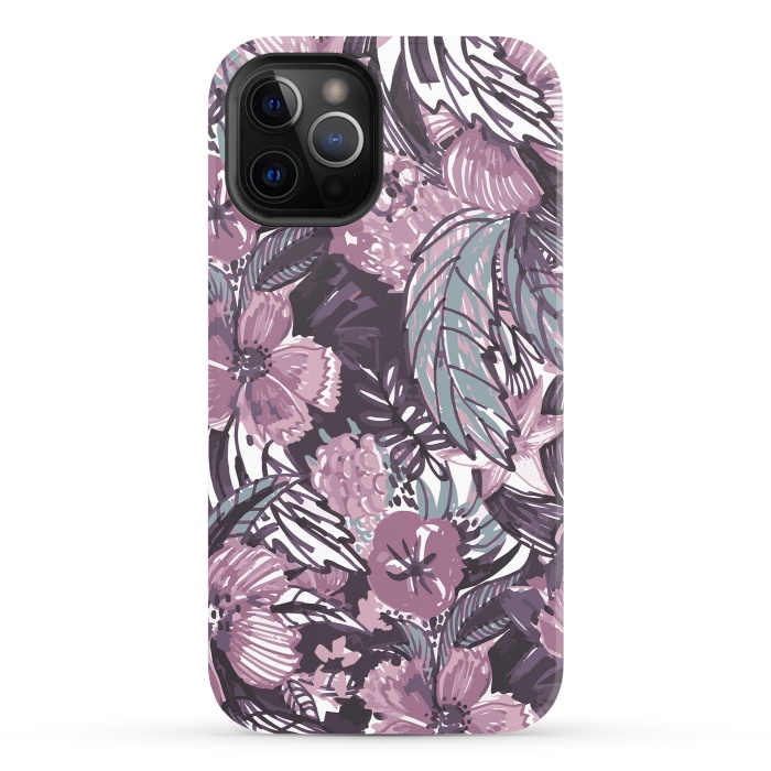 iPhone 12 Pro StrongFit Modern sketched flower bouquet by Oana 