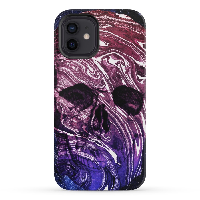 iPhone 12 mini StrongFit Gradient marble skull by Oana 