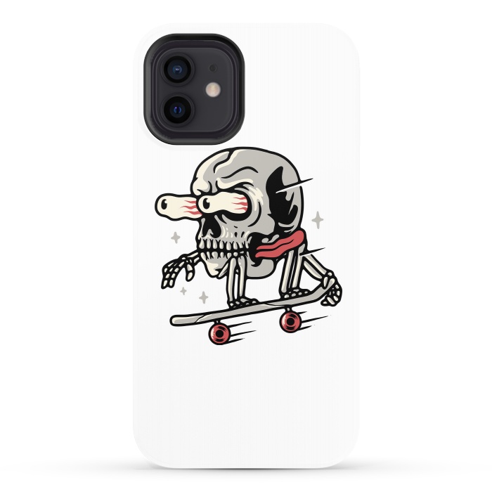 iPhone 12 StrongFit Skull Skateboarding by Afif Quilimo
