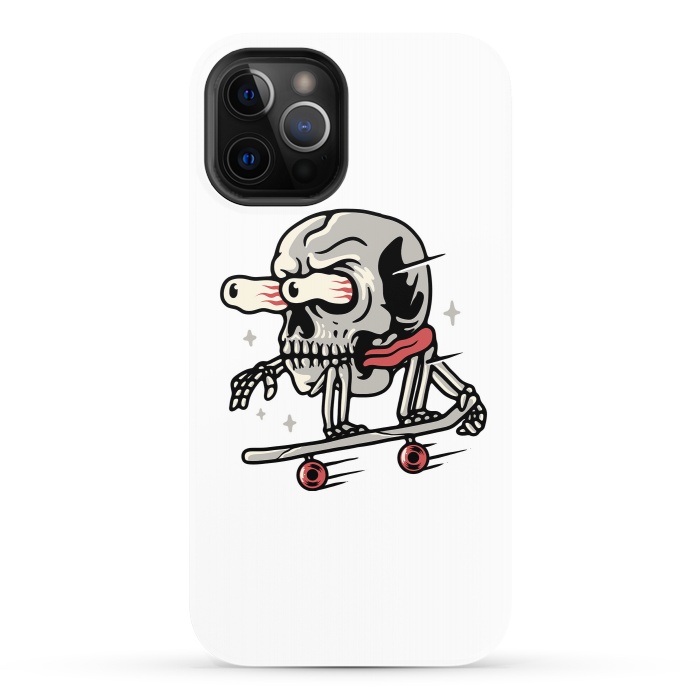 iPhone 12 Pro StrongFit Skull Skateboarding by Afif Quilimo