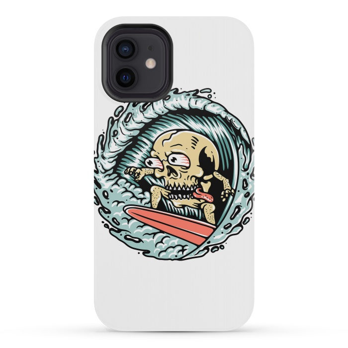 iPhone 12 mini StrongFit Skull Surfing by Afif Quilimo